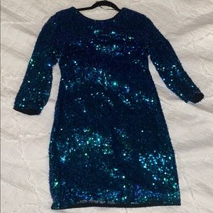 Blue metallic dress